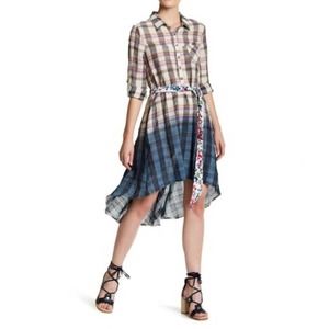 Arrata Silent Journey Calipso Ombre Plaid High low dress